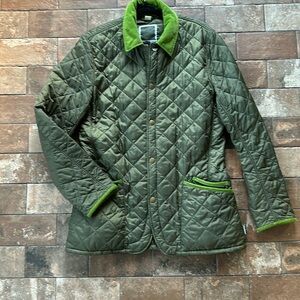 Barbour, olive quilted jacket like new, size medium.